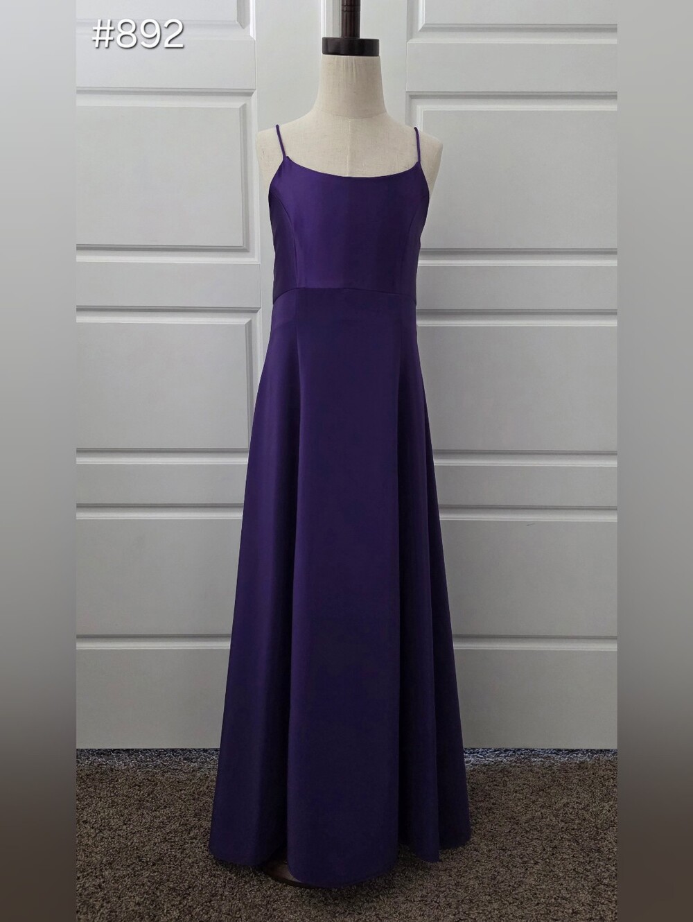 Girls' Purple Spaghetti-Strap Formal Dress